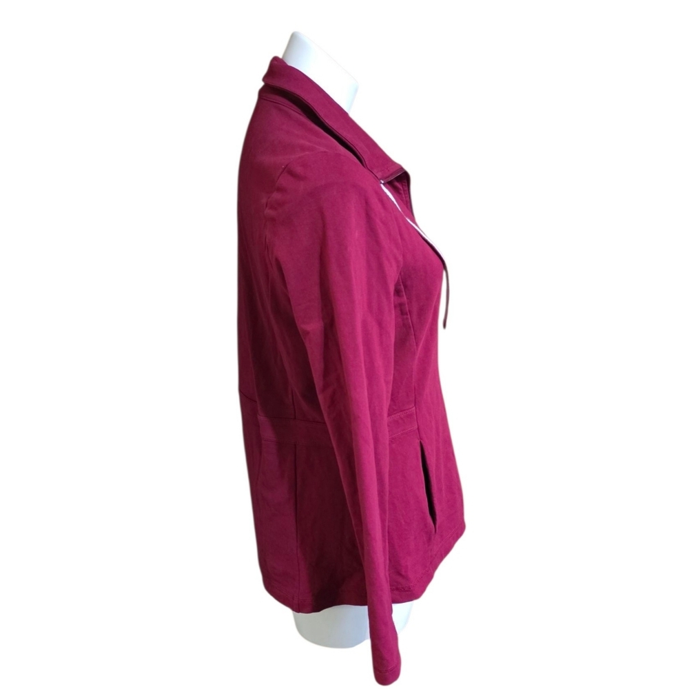 Talbots Factory Zip Front Jacket Maroon Size M - Picture 2 of 8